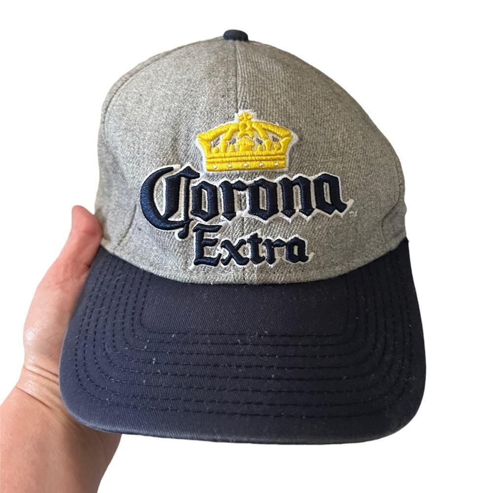 Corona Extra Find Your Beach Gray & Navy SnapBack Trucker Baseball Hat Cap